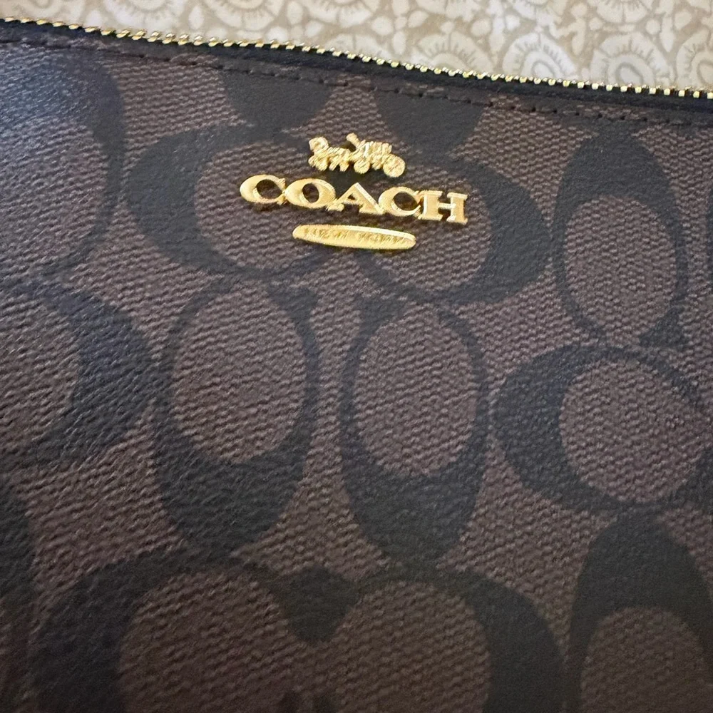 Coach Signature Black and Brown Crossbody Bag